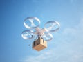 Drone delivering a package Royalty Free Stock Photo