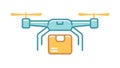 Drone Delivering a Package: E-commerce and Logistics Innovation, vector design Generative AI Royalty Free Stock Photo