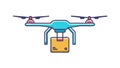 Drone Delivering Package: Modern Logistics and E-commerce, vector design Generative AI Royalty Free Stock Photo