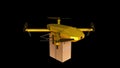 Drone delivers cargo.