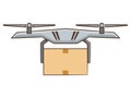 Drone delivery concept illustration. Delivery drone with package Royalty Free Stock Photo