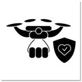 Drone delivery glyph icon Royalty Free Stock Photo