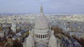 A Drone Descent over Sacr-Coeur and Montmartre with great details and Paris view