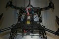 Drone design prototype and build showing different electronic modules.