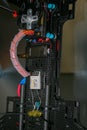 Drone design prototype and build showing different electronic modules.