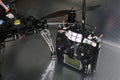 Drone design prototype and build showing different electronic modules.