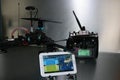 Drone design prototype and build showing different electronic modules.