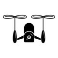 Drone double copter icon, simple style