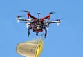 Drone drops metal tin package