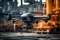 Drone equipped with thermal imaging cameras inspects infrastructure for potential faults and weaknesses. AI Generated