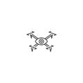 Drone eye, drone point view. Vector logo icon template Royalty Free Stock Photo