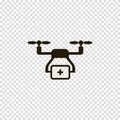 Drone with first-aid kit vector icon