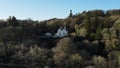 Drone flies to the ancient estate. January 2023 - Co Cork - Ireland