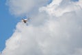 drone flight against the blue sky