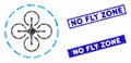Drone Flight Mosaic and Distress Rectangle Seals Royalty Free Stock Photo