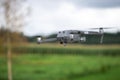 Drone in flight on blurred nature background Royalty Free Stock Photo