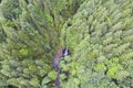 Drone flight over the Guk waterfall Royalty Free Stock Photo