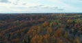 Turaides castle autumn forest Sigulda city nature, Gauya river drone flight, bridge car drive from above