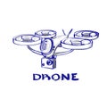 Drone Flying Air Quadrocopter Logo Icon Royalty Free Stock Photo