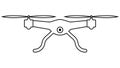 Drone flying copter camera, controlled quadcopter for reconnaissance from above