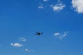 Drone flying at blue sky Royalty Free Stock Photo