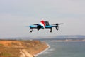 Drone flying over a cliff Royalty Free Stock Photo