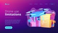 Drone flying regulations concept landing page.