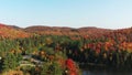 Drone footage of autumn colors in the mountains of the Laurentians