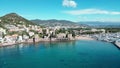 Drone footage of Mandelieu-La Napoule commune and La Napoule Castle in Southeastern France