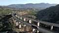 Drone footage of the A44 motorway viaduct at Mondujar, Granada, Spain