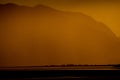 Drone footage of a stormy sunset over Loch Linnhe, from North Ballachulish, Fort William, Scotland Royalty Free Stock Photo