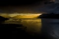 Drone footage of a stormy sunset over Loch Linnhe, from North Ballachulish, Fort William, Scotland