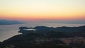 Drone footage of sunset at Gerania mountain Greece 2 4K