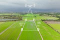 Drone Gps positioning system, Aerial view land plot. Site survey for property location, Drone mapping measurement area technology