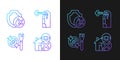 Drone guide gradient manual label icons set for dark and light mode