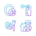 Drone guideline gradient linear vector manual label icons set