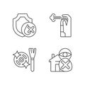 Drone guideline linear manual label icons set