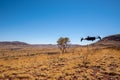 Drone hovering over landscape at Karijini National Park at Mount Bruce