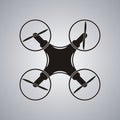 Drone icon black logo element top view vector Royalty Free Stock Photo