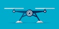 Drone icon inf flat style illustration. Modern gadget on color background. Vector object for you project Royalty Free Stock Photo
