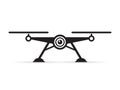 Drone icon inf flat style illustration. Modern gadget on white background. Vector object for you project