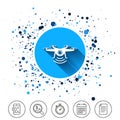 Drone icon. Quadrocopter with action camera. Royalty Free Stock Photo