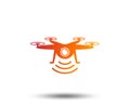 Drone icon. Quadrocopter with action camera. Royalty Free Stock Photo