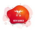 Drone icon. Quadrocopter with video camera. Vector Royalty Free Stock Photo