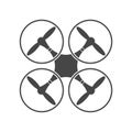 Drone icon, Silhouette quadrocopter a top view icon