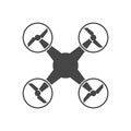 Drone icon, Silhouette quadrocopter a top view icon