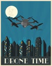 Drone illustration art deco style