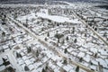 Fairhaven Neighborhood in Winter Aerial View in Saskatoon