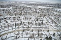 Fairhaven Neighborhood in Winter Aerial View in Saskatoon