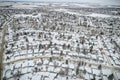 Fairhaven Neighborhood in Winter Aerial View in Saskatoon